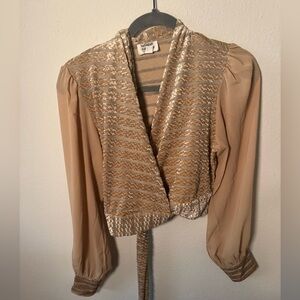 Vintage Style shimmer Wrap blouse